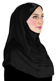 Ruched Cascade Hijab with RHINESTONES 1 piece Lycra Amiras