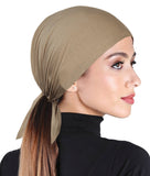 Women's Tie Bonnet Hat Cotton Head Scarf Beanie Cap