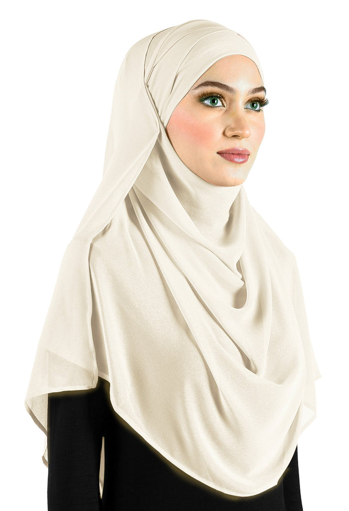 Chiffon Wrap Hijab Headscarf with Caplet & Sashes to Tieback MADE IN T ...