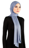 periwinkle blue baby blue women's Cotton Jersey Hijab Extra Long Soft Stretchy Shawl 