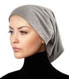 heather gray cotton tube hijab cap underscarf