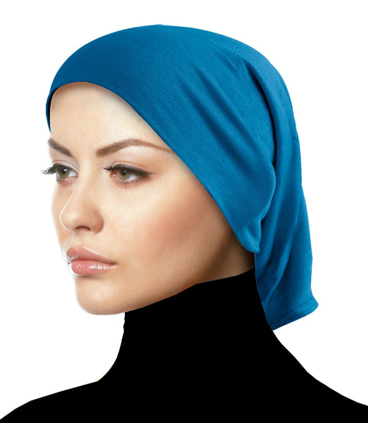 Cotton Tube Underscarf Hijab cap in ocean blue
