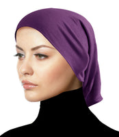 purple cotton tube hijab cap