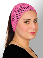 pink Crochet Headband Stretchy Elastic