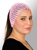 pink blush Crochet Headband Stretchy Elastic