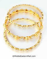 Bangle Bracelets Set of 3 Oro-X Premium Quality Micron Finish #10