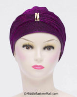 Purple Dazzle Hijab Caps