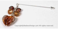 Heart's Desire Hijab Pin  # 9 in Amber - MiddleEasternMall