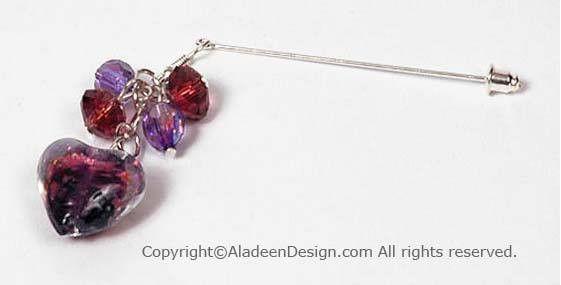 Heart's Desire Hijab Pin # 13 in Purple - MiddleEasternMall
