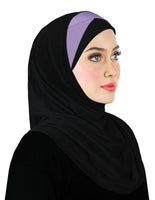 Wholesale 1 Dozen Festive Amira Cotton Hijab 1 piece Single Color Pleats - Junior Size