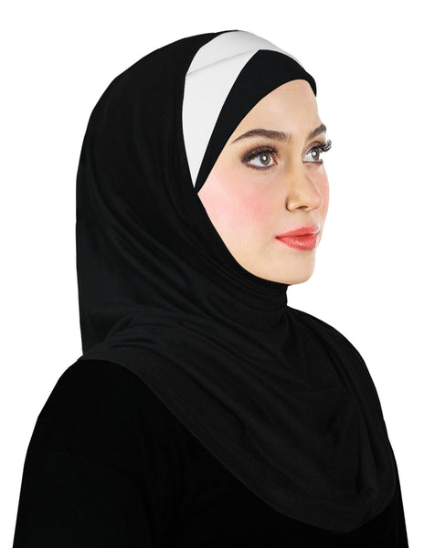 SMALL SIZE FESTIVE  Amira Cotton Hijab 1 piece Single Color Pleats - Junior Size