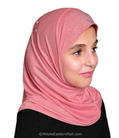 Heba Little Girl's Hijabs with Rhinestones Lycra 1 piece