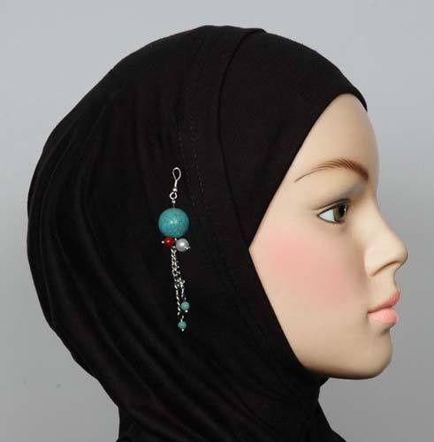 Hijab Pin # 4 in Turquoise Blue - MiddleEasternMall