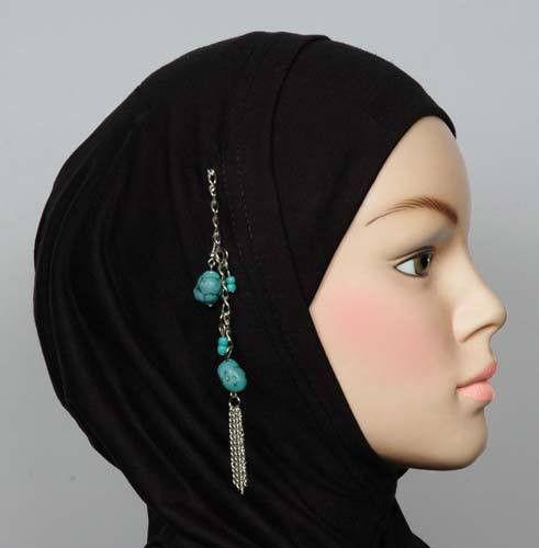Hijab Pin Turquoise Stone # 11 in Blue - MiddleEasternMall