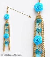 Double Rose Hijab Pin in #21 Blue