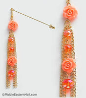 Double Rose Hijab Pin in #22 Coral