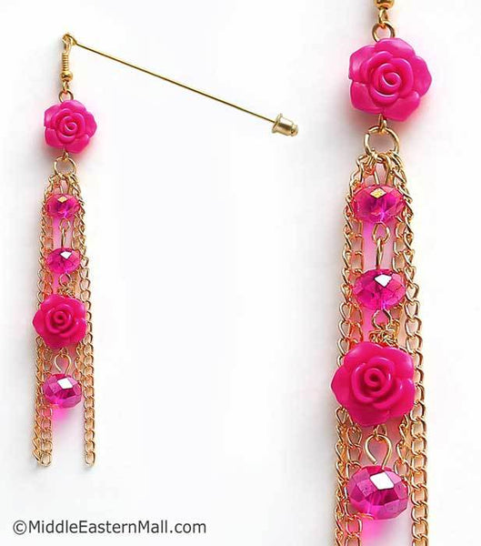 Double Rose Hijab Pin in #24 Fuchsia Pink