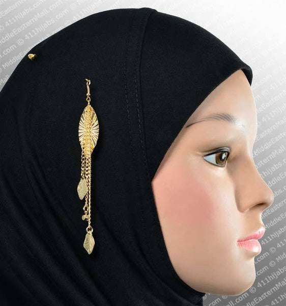 Marquise Hijab Pin # 5 in Gold Tone - MiddleEasternMall