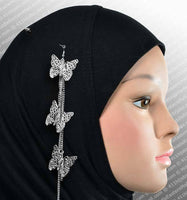 Three Butterfly Hijab Pin # 9 in Silver - MiddleEasternMall