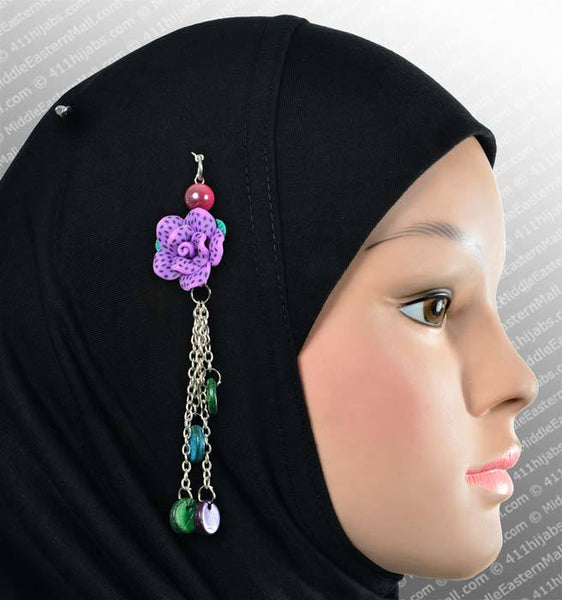 Rose Hijab Pin in #15 Purple