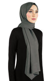Gray Cotton Jazz Hijab Shawl Wraps