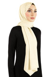 Ivory large hijab scarf long rectangle