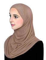 Aiyah Amira Hijab JUNIOR'S SIZE 1 piece Lycra Pull On Headscarf MADE IN TURKEY