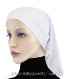 White Khatib LYCRA Extra Long Tube Hijab Cap