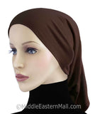Brown Khatib LYCRA Extra Long Tube Hijab Cap