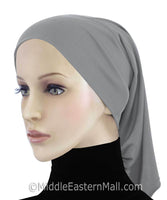 Gray Khatib LYCRA Extra Long Tube Hijab Cap