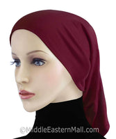 Maroon Khatib LYCRA Extra Long Tube Hijab Cap