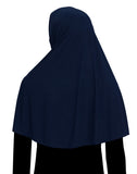 ladies khimar hijab in navy blue lycra fabric elbow length for women