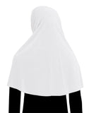 White blanc lycra khimar hijab for women elbow length 