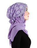 Salma Hijab Lace Cap & Chiffon Scarf 2 Piece Set NEW 2023 Colors!