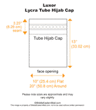 Luxor LYCRA Extra Long Tube Hijab Cap measurements