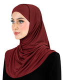 Maroon Lycra Amira hijab khatib 2 piece set includes hood and tube cap women's size