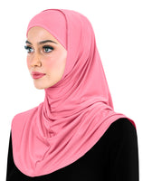Pink Lycra Amira hijab khatib 2 piece set includes hood and tube cap women's size