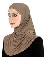 Tan Lycra Amira hijab khatib 2 piece set includes hood and tube cap women's size