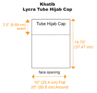 Khatib LYCRA Extra Long Hijab Tube Cap measurements