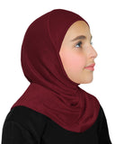 SMALL Girl's Amira Hijab 1 piece Cotton Pull On Headscarf UP TO 6 YEARS OLD