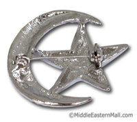 wholesale one dozen Moon & Star Brooch in Silver