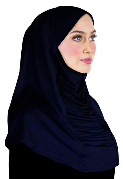 Ruched Cascade Hijab 1 piece Lycra Amiras Women's Headscarf