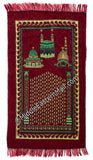 holy sites prayer rug in maroon