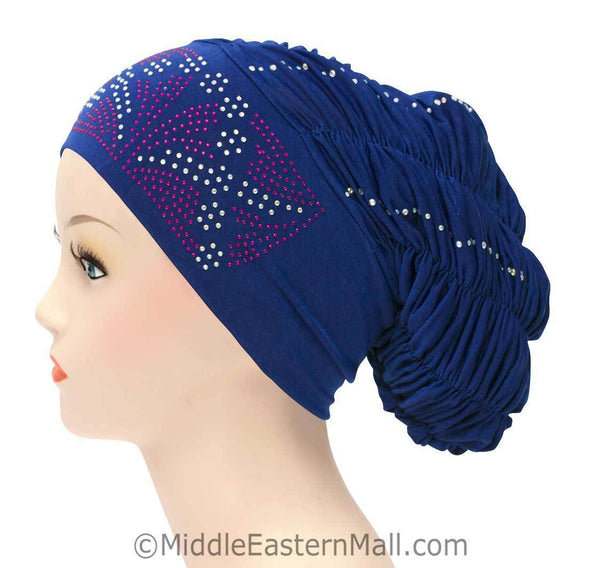 Royal Snood Lycra Hijab Cap Royal Blue Rebel Design