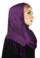 cotton silk shawl wrap over a venetian turban cap