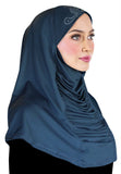 Ruched Cascade Hijab with RHINESTONES 1 piece Lycra Amiras