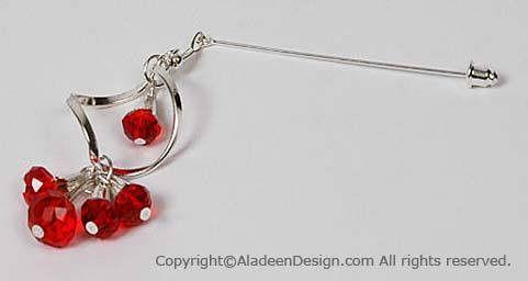 Spiral Hijab Pin # 1 in Red - MiddleEasternMall
