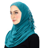 Amour Amira Hijab Women's Headscarf with Lace & Rhinestones
