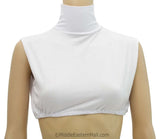 White Mock Turtleneck Dickey Cotton Crop Top (wear underneath to cover neck & chest)