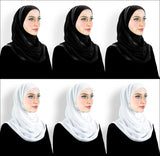Wholesale set of 6 Cotton Jersey Khatib Hijab Wrap in 3 Black &  3 White